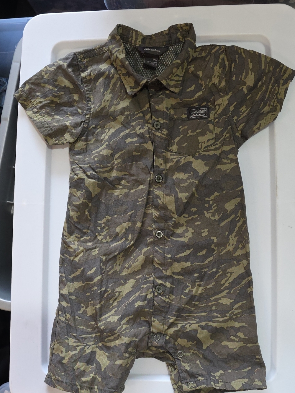 Eddie Bauer Toddler Camouflage Onesie in Green and Brown